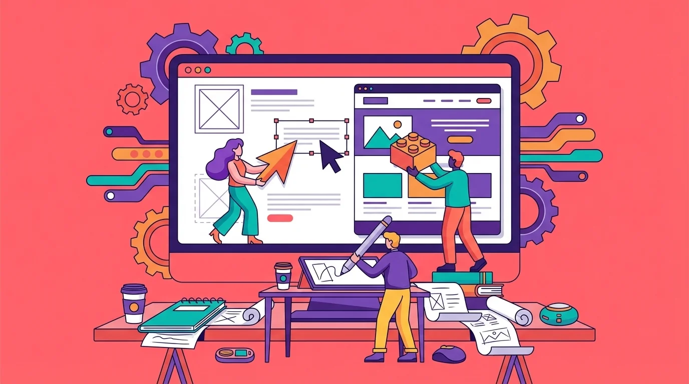 Illustrasjon av prosessen med å lage profesjonell nettside for bedrift