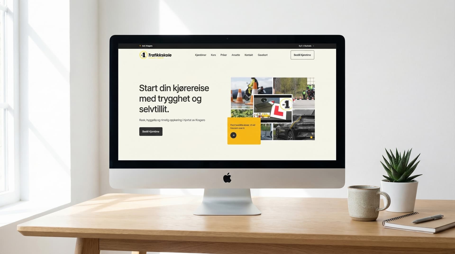 NR1 Trafikkskole – desktop nettside